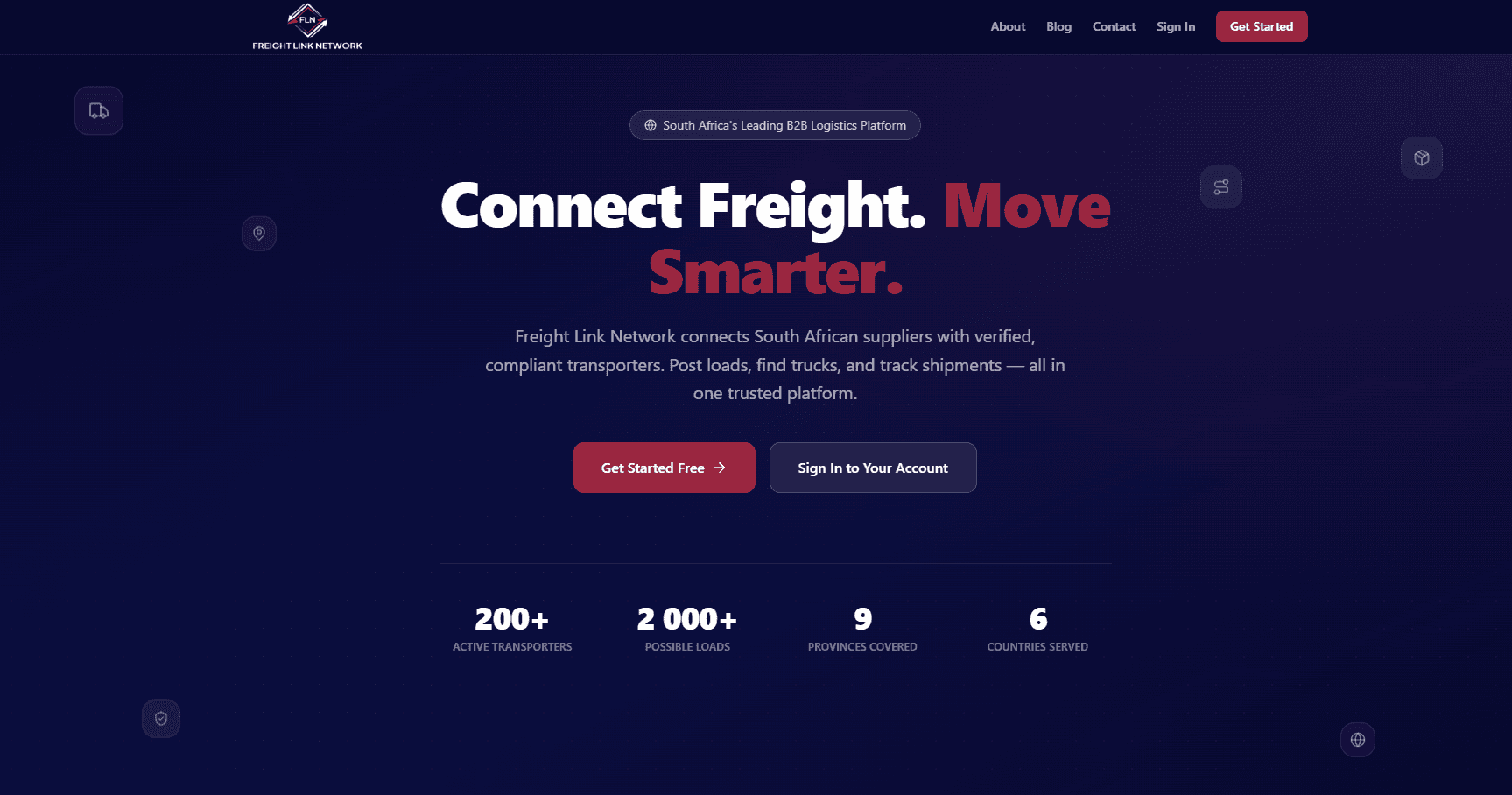 Freight Link Network Website screenshot